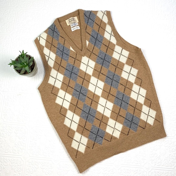 Vintage Family Britches Argyle Lambswool Vest SZ L - Picture 1 of 5